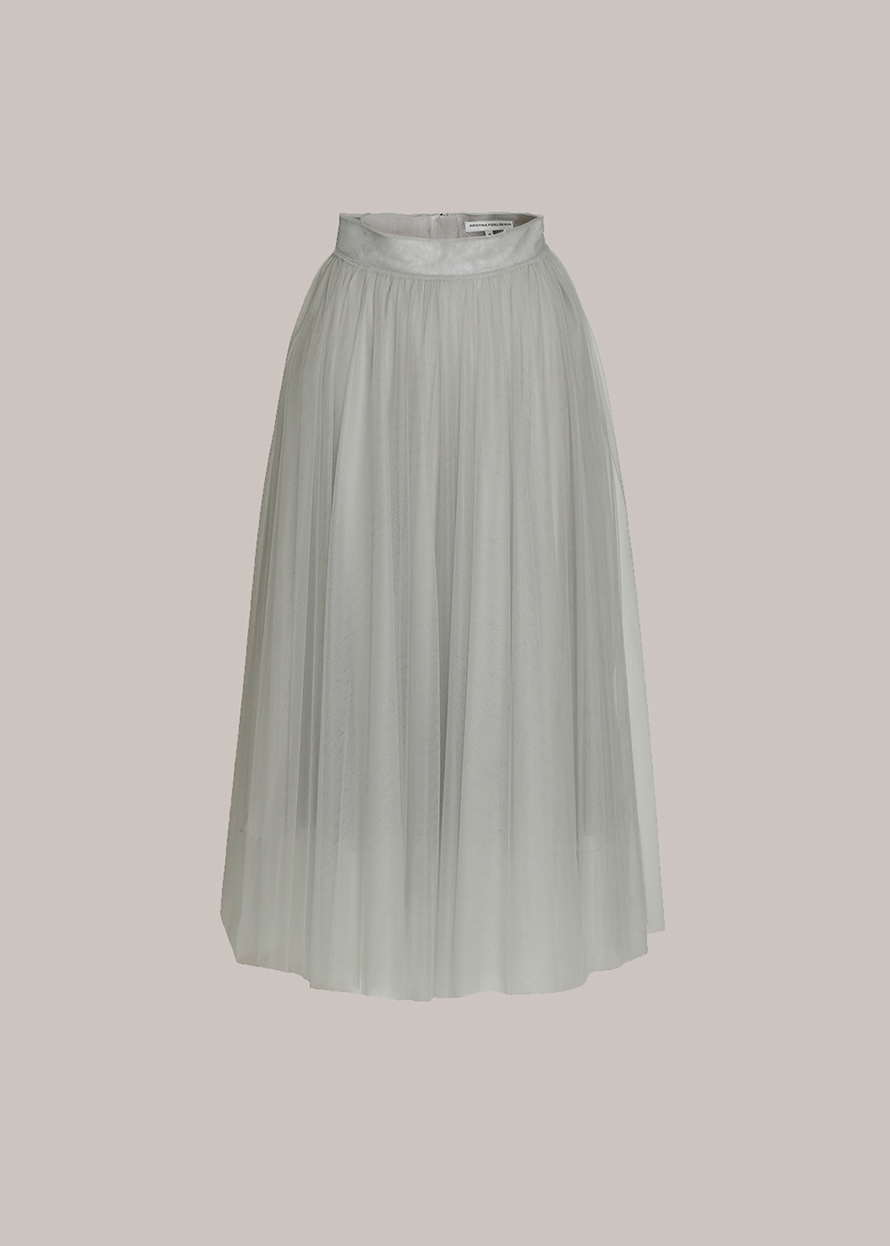 Her Midi Tulle Grey Skirt