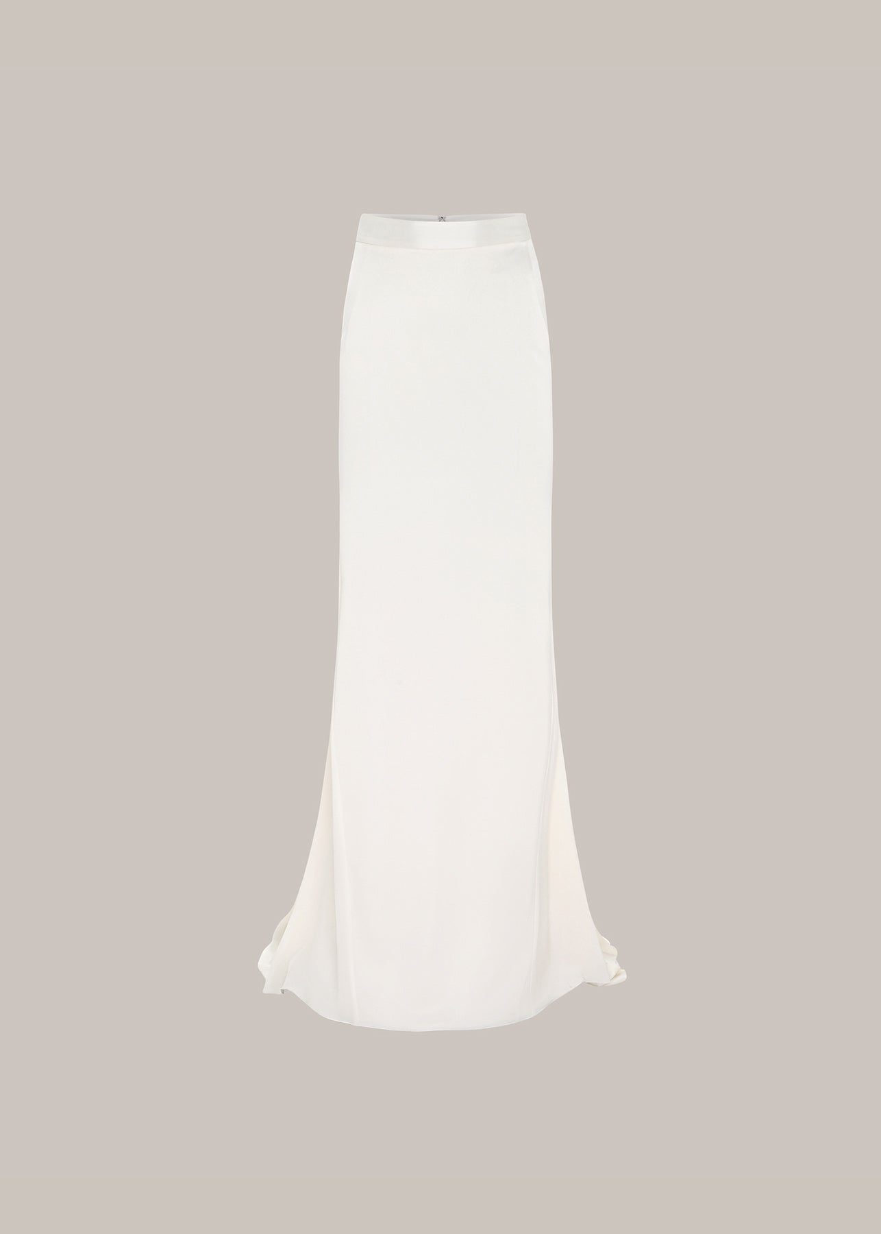 Her White Silk Viscose Pencil Skirt With Flared Back
