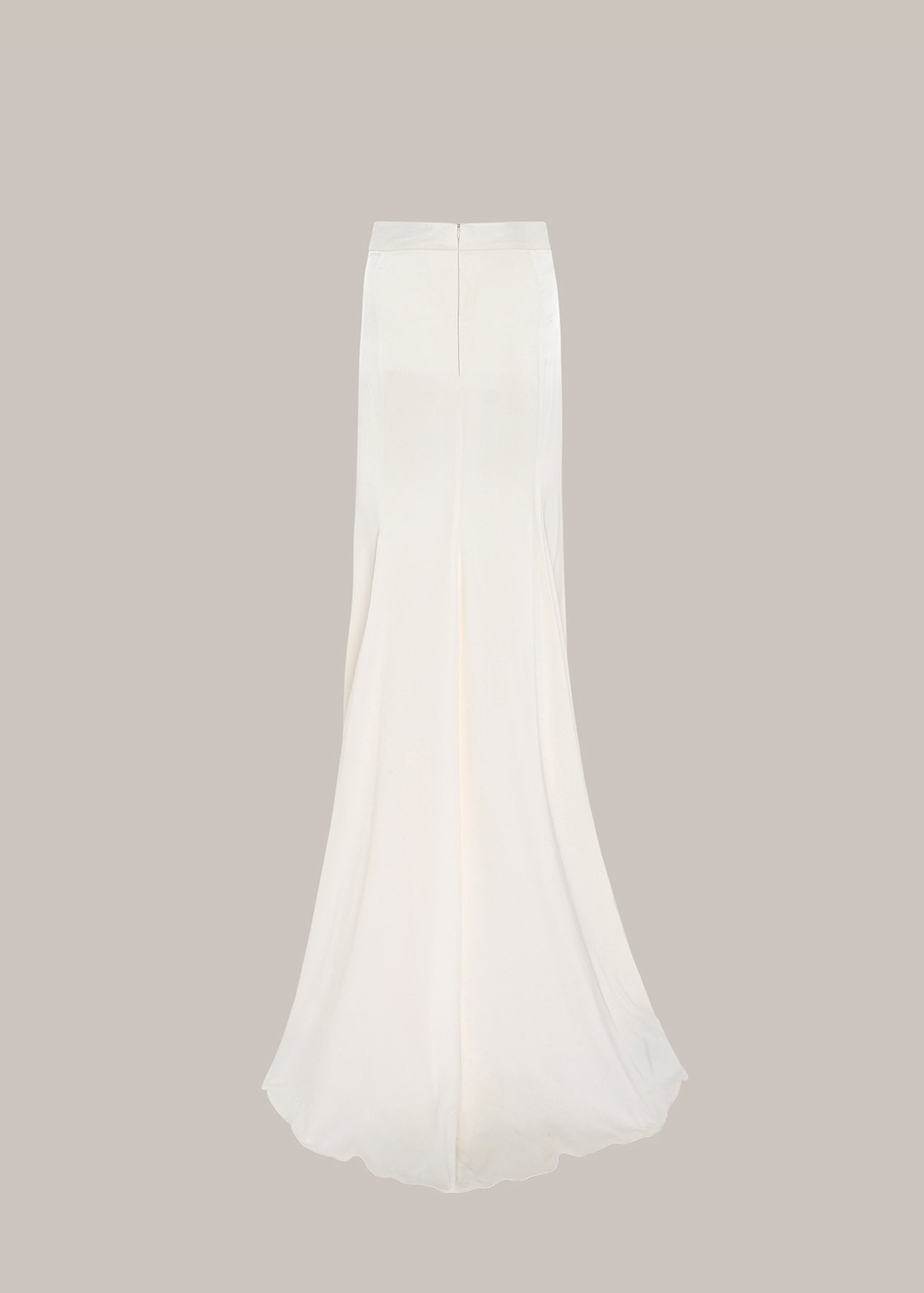Her White Silk Viscose Pencil Skirt With Flared Back