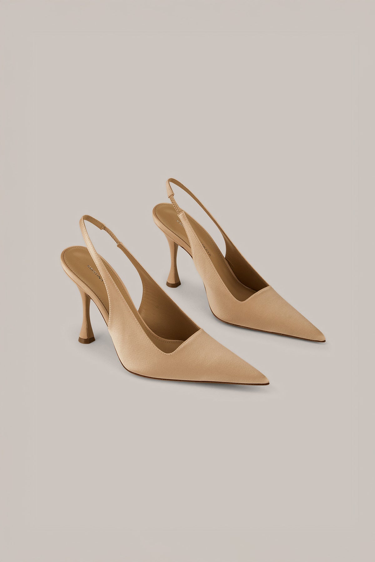 Her Satin Beige Heels