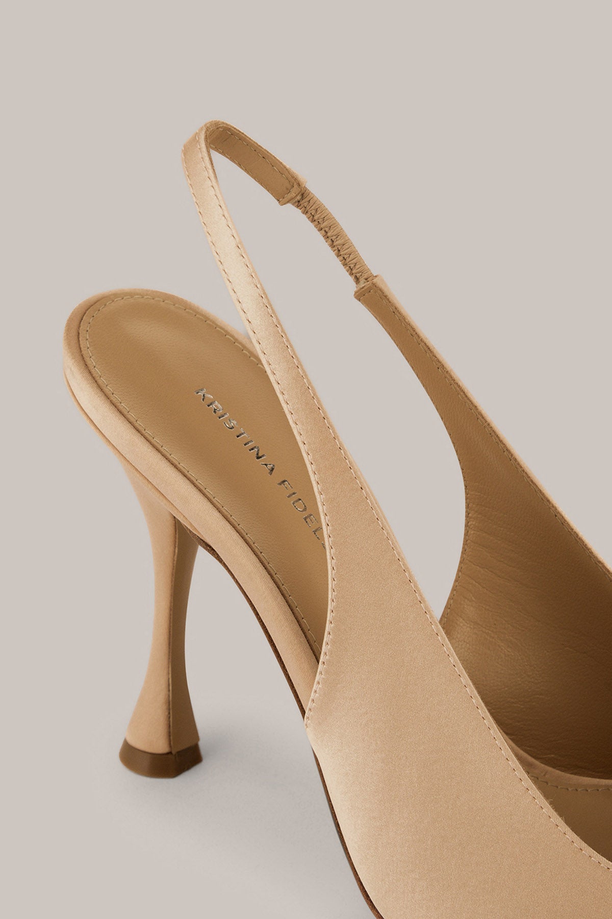 Her Satin Beige Heels