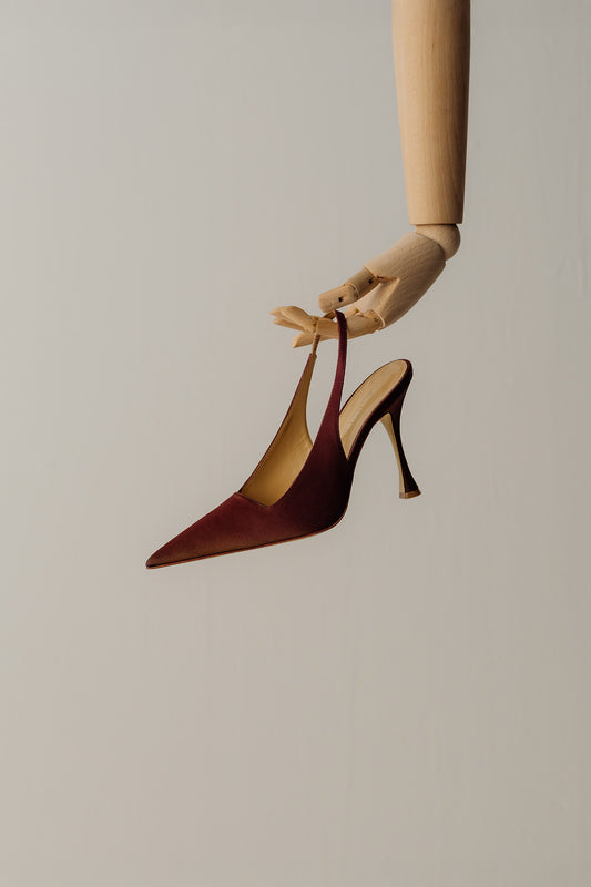 Her Satin Burgundy Heels