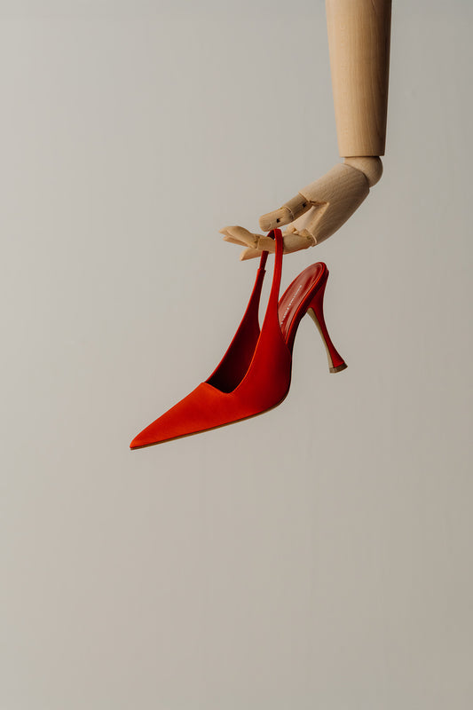 Her Satin Red Heels
