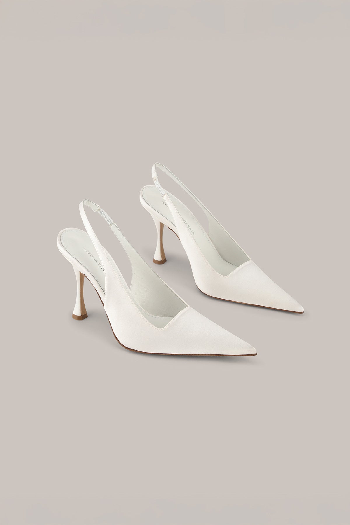 Her Satin White Heels