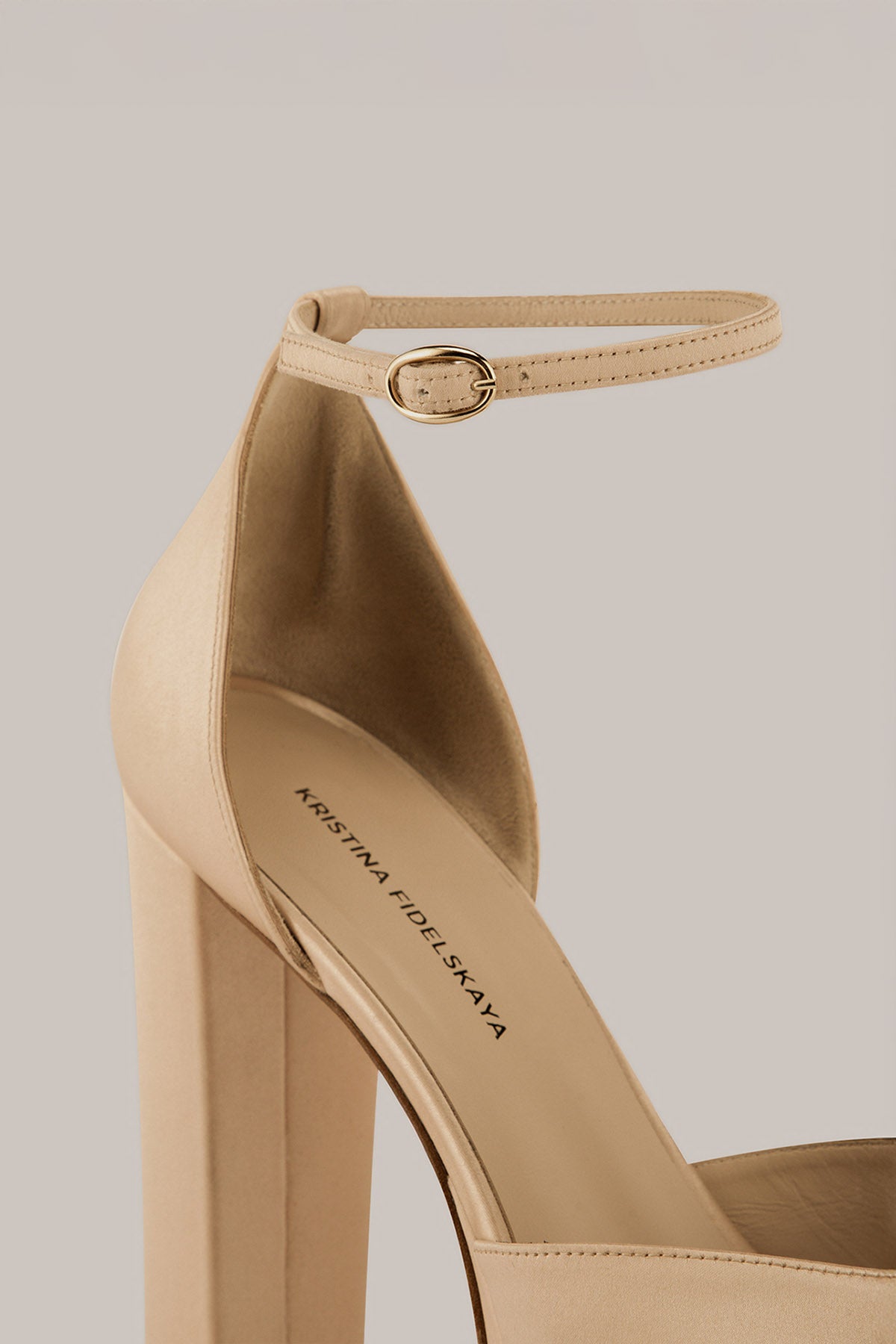 Her Beige High Heels