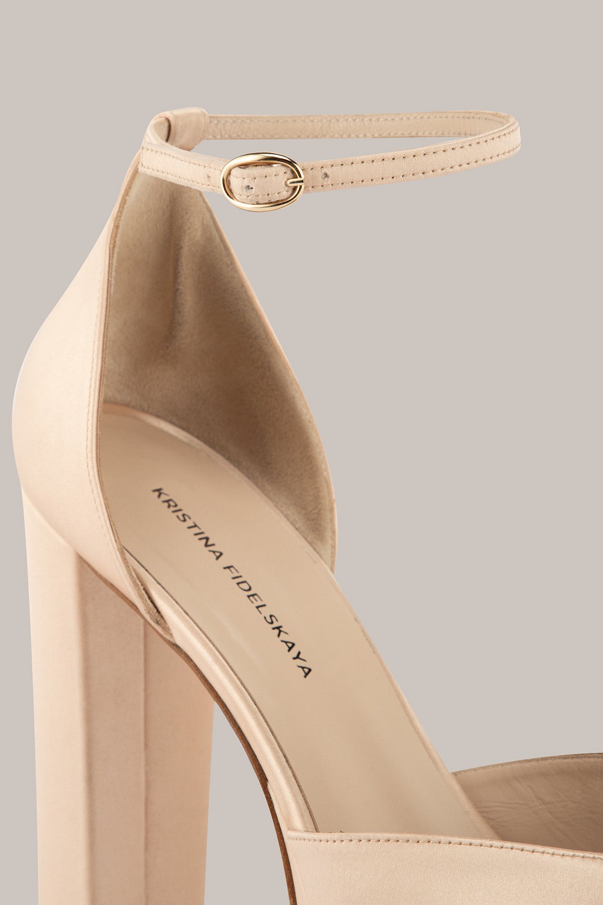Her Beige High Heels
