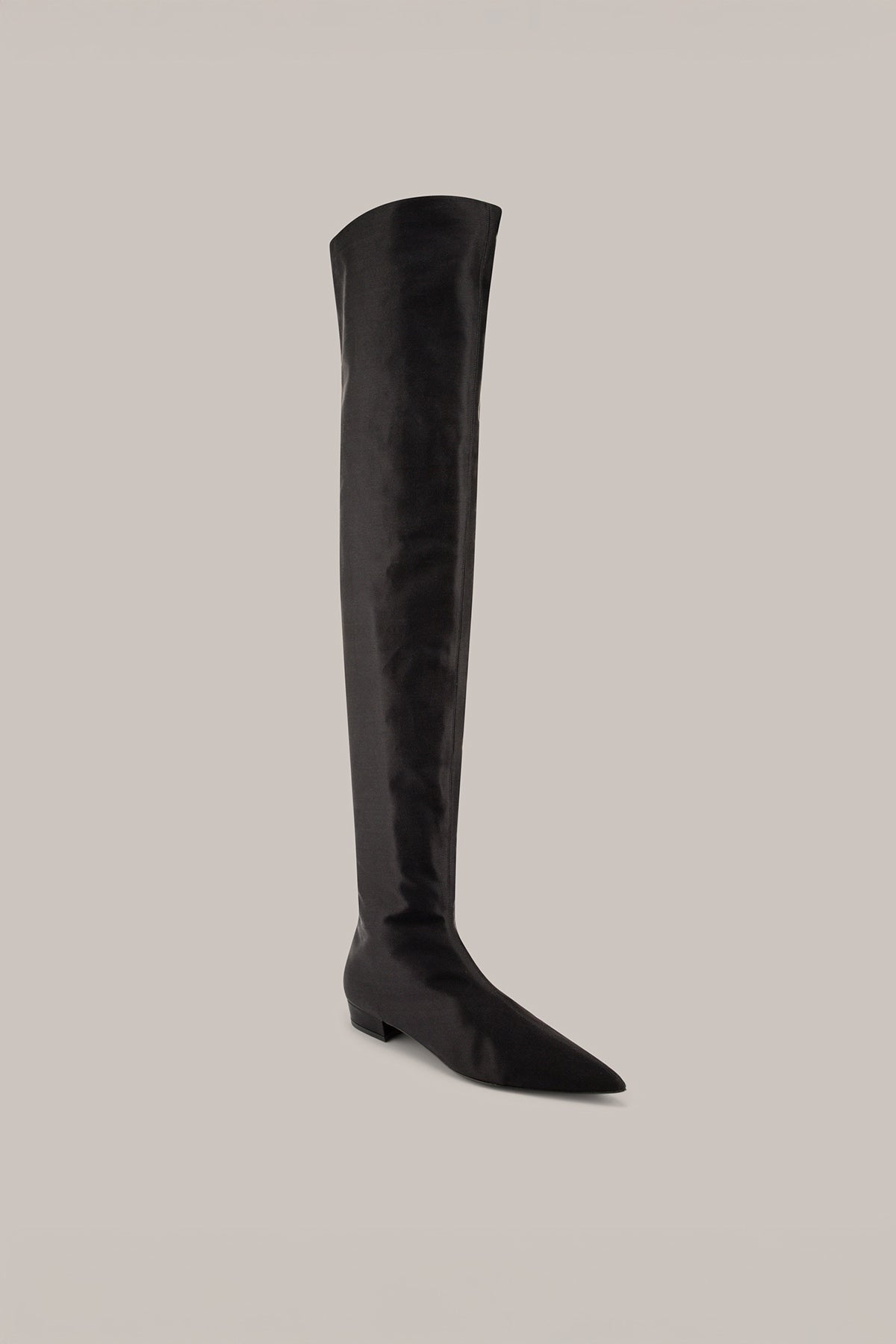 Her Sculpted Over-the-Knee Black Boots