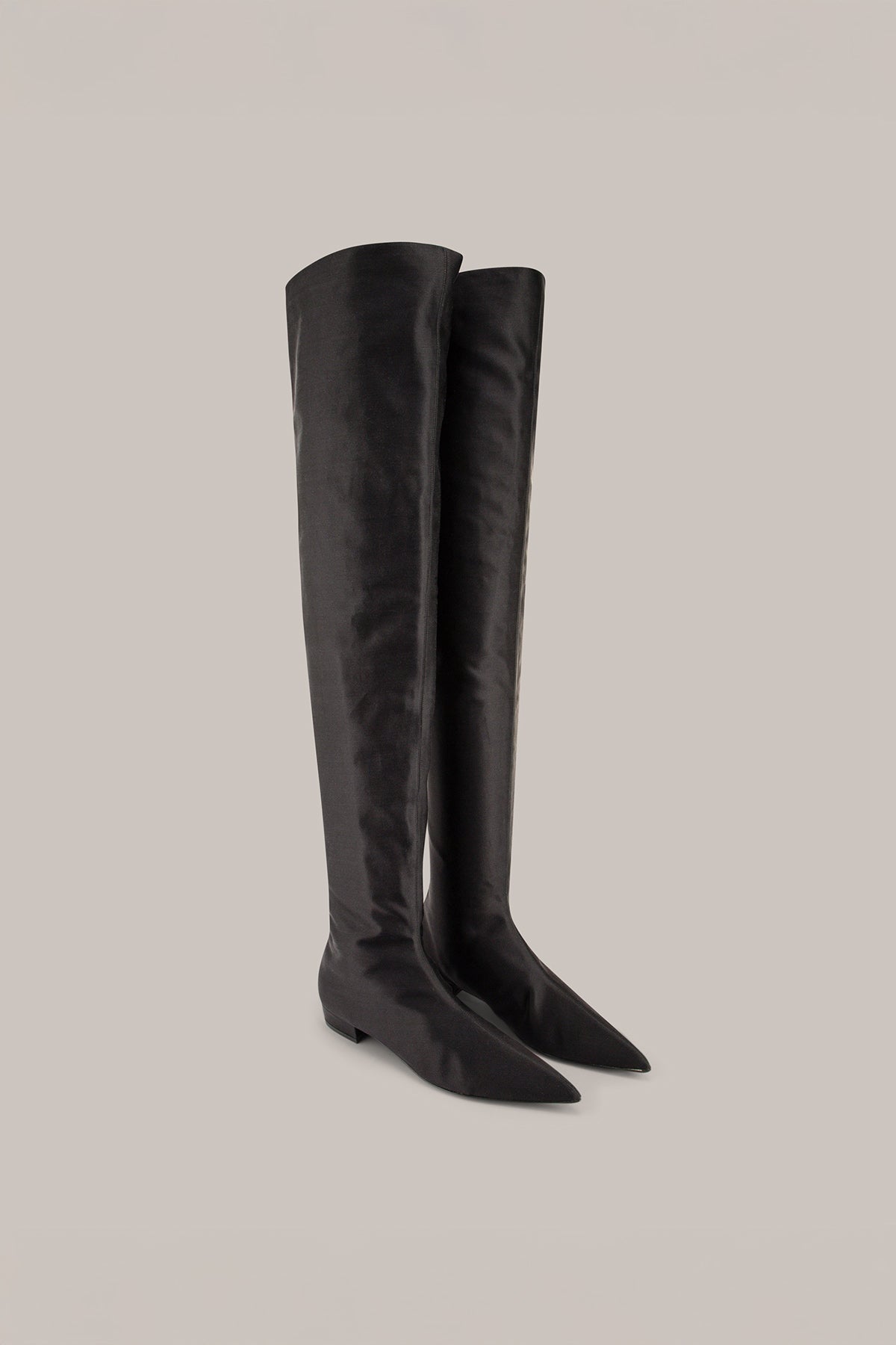 Her Sculpted Over-the-Knee Black Boots