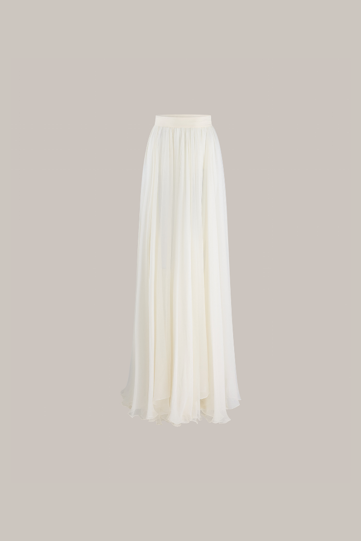 Her Signature Full Fine White Skirt
