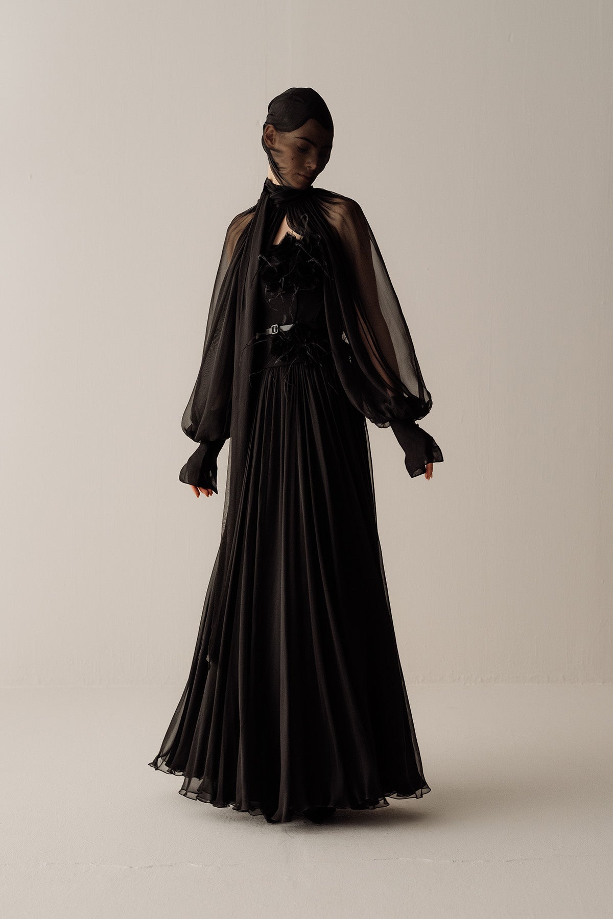 Her Full Fine Black Skirt