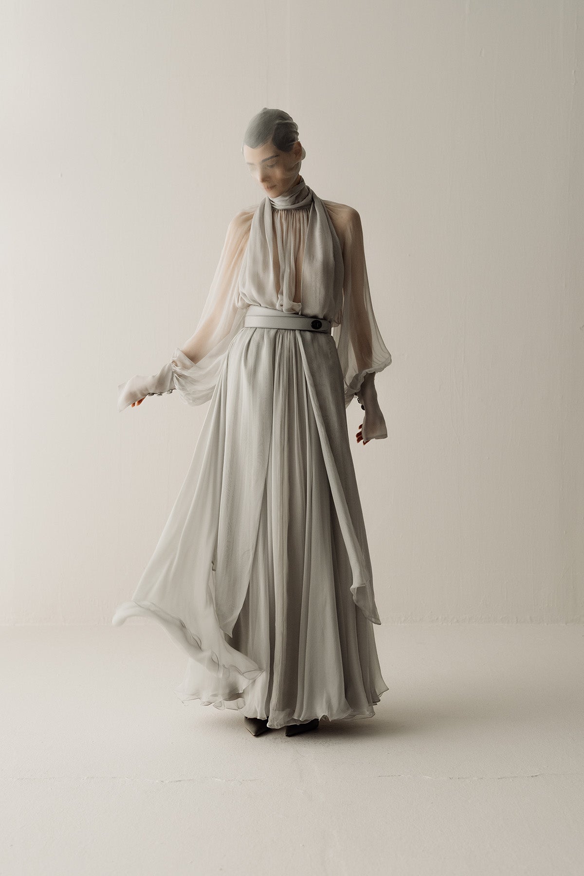 Her Signature Full Fine Grey Skirt