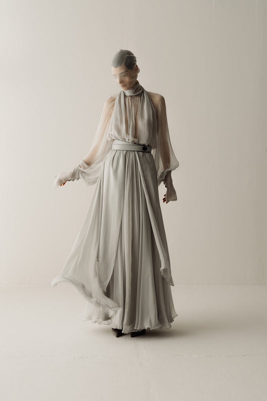 Her Signature Full Fine Grey Skirt