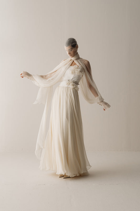 Her Signature Full Fine White Skirt