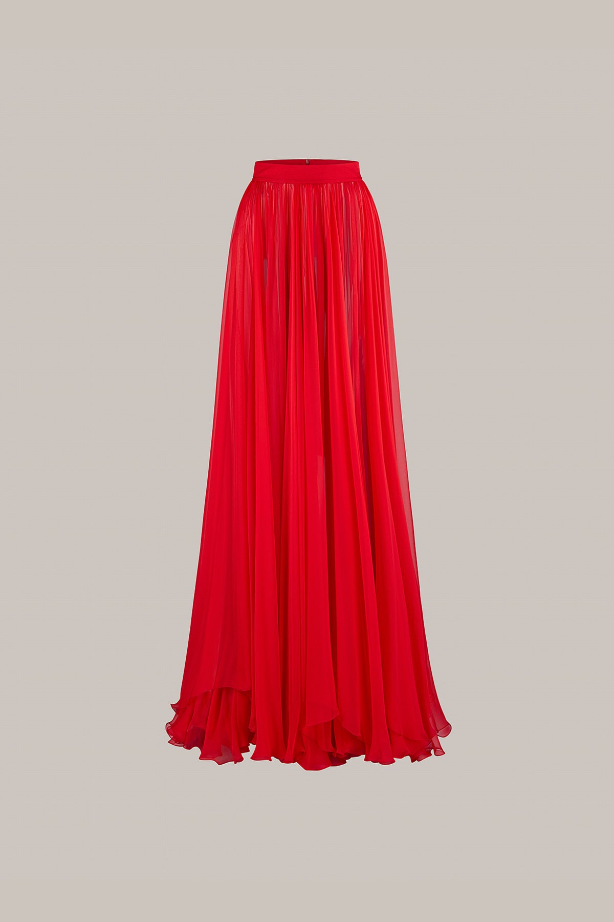 Her Full Fine Red Skirt