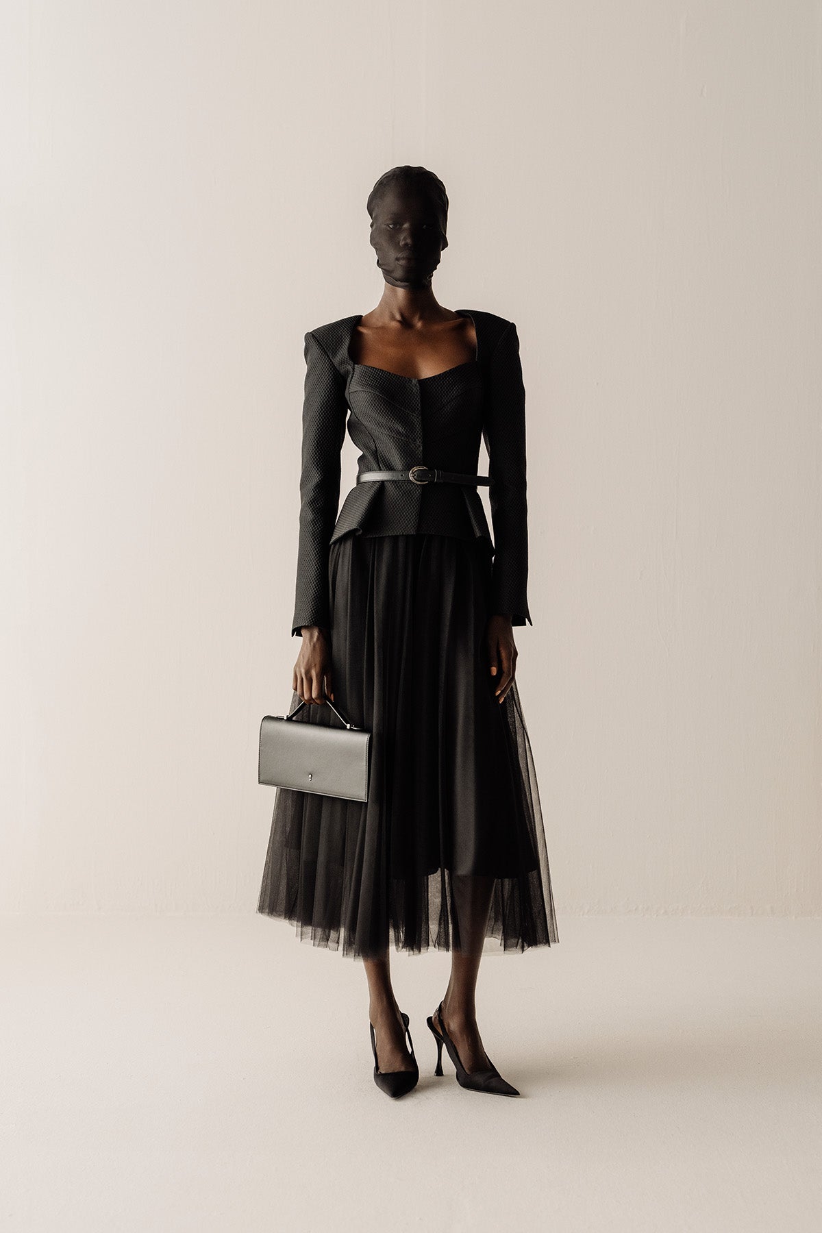 Her Midi Tulle Black Skirt