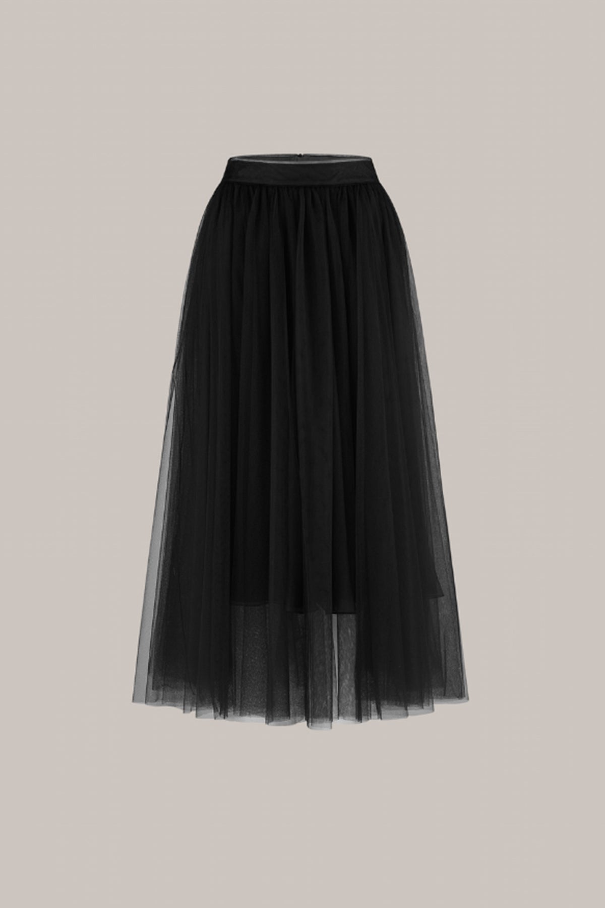 Her Midi Tulle Black Skirt