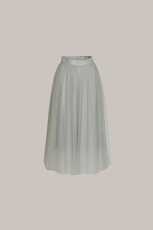 Her Midi Tulle Grey Skirt