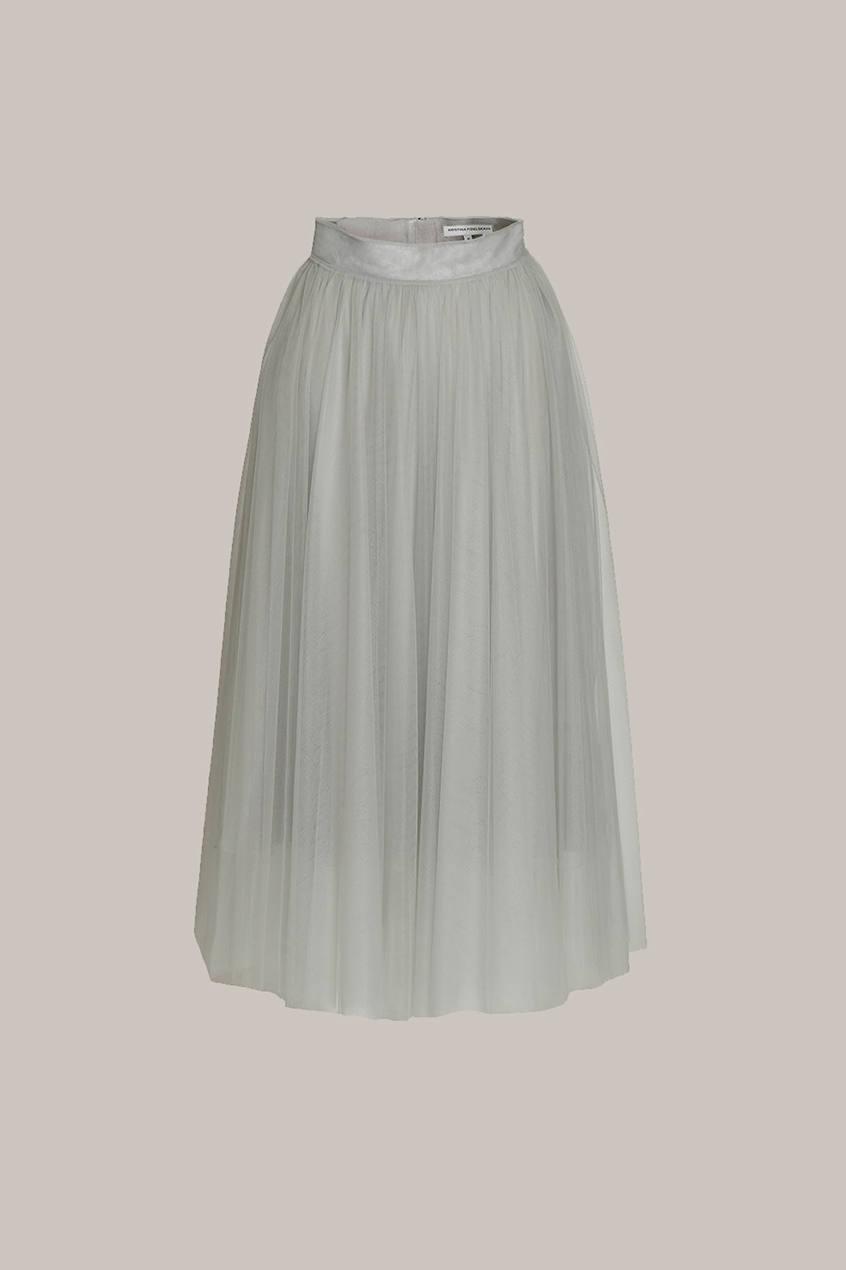 Her Midi Tulle Grey Skirt