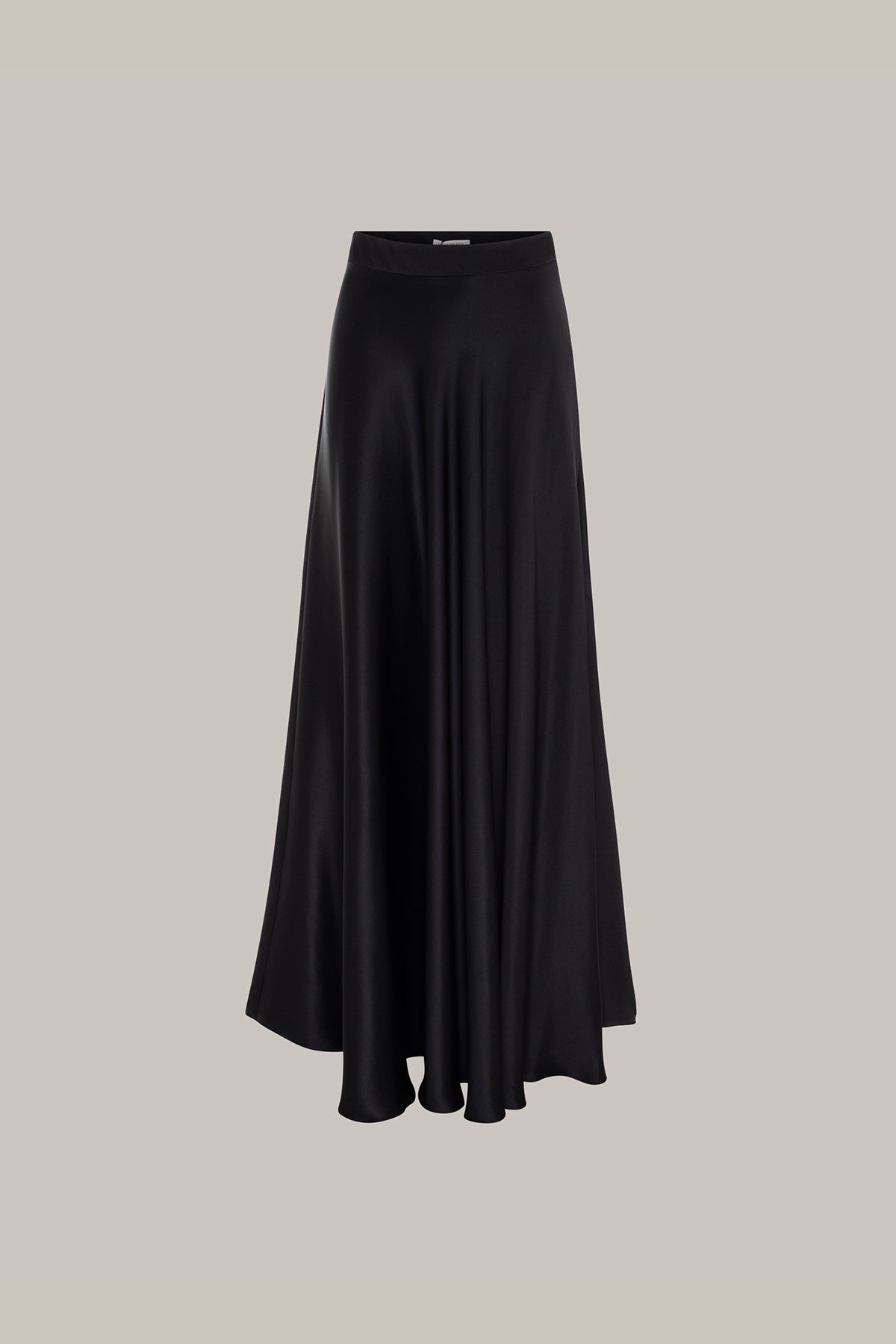 Her Silk Long Black Skirt