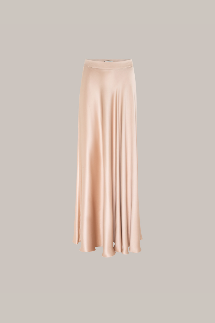 Her Silk Long Beige Skirt
