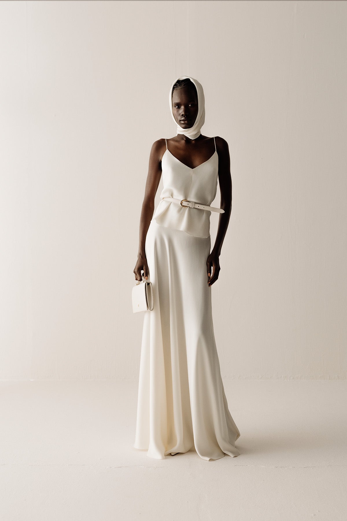 Her Silk Long Off White Skirt