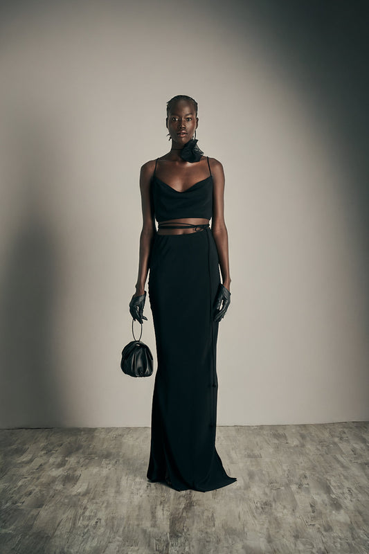 Her Long Lounge Black Skirt