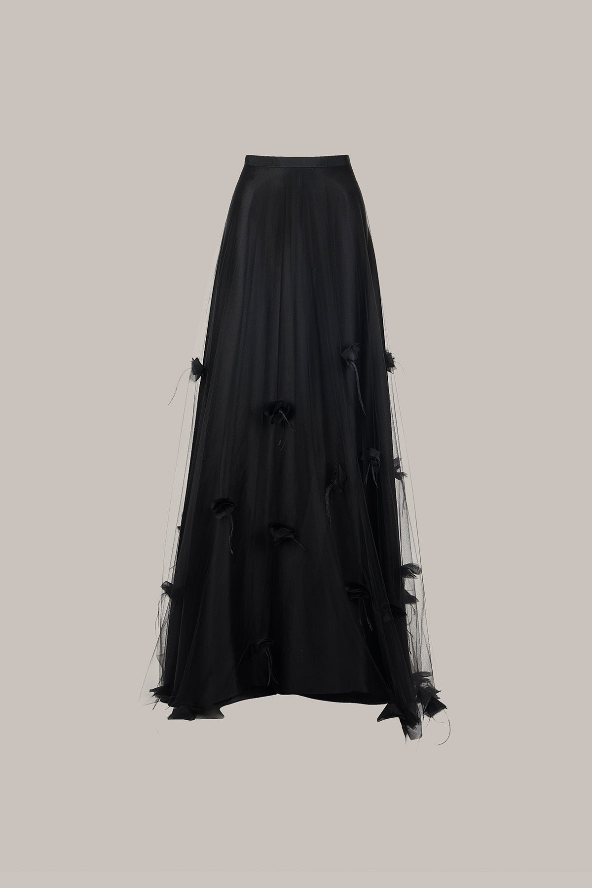 Her Embellished Tulle Black Skirt