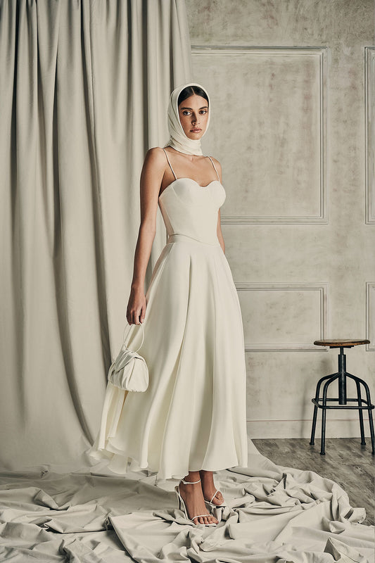 Her Midi Off White Skirt