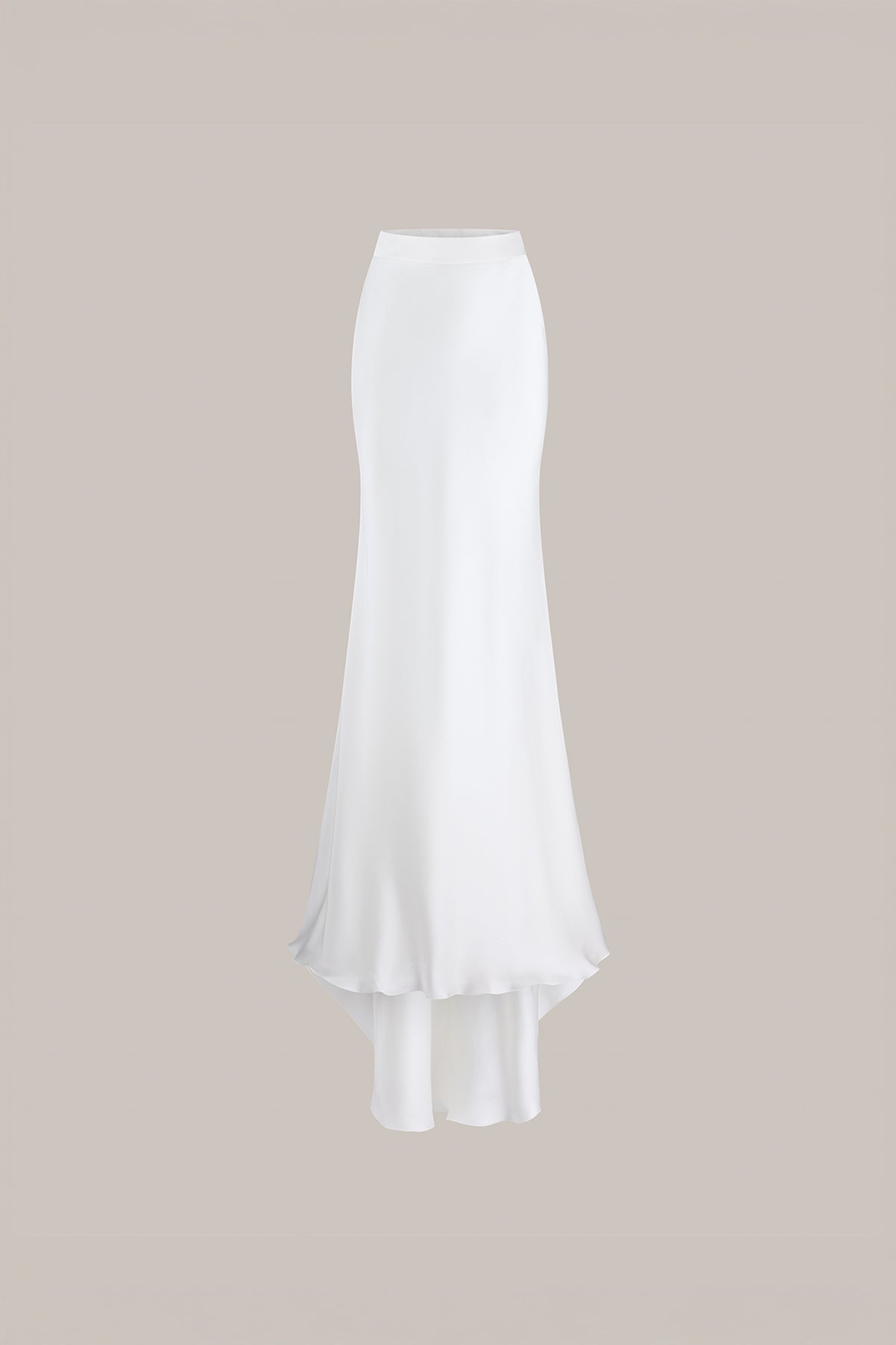 Her Full Long Silk Off White Skirt