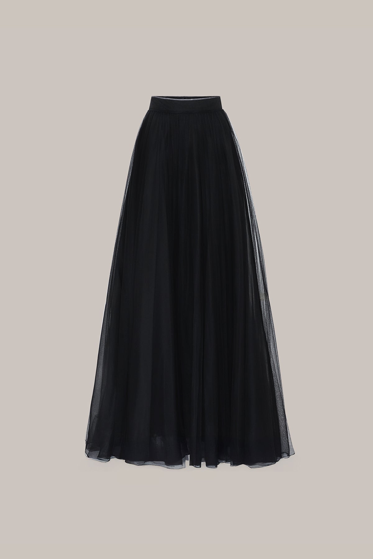 Her Full Long Layered Black Skirt