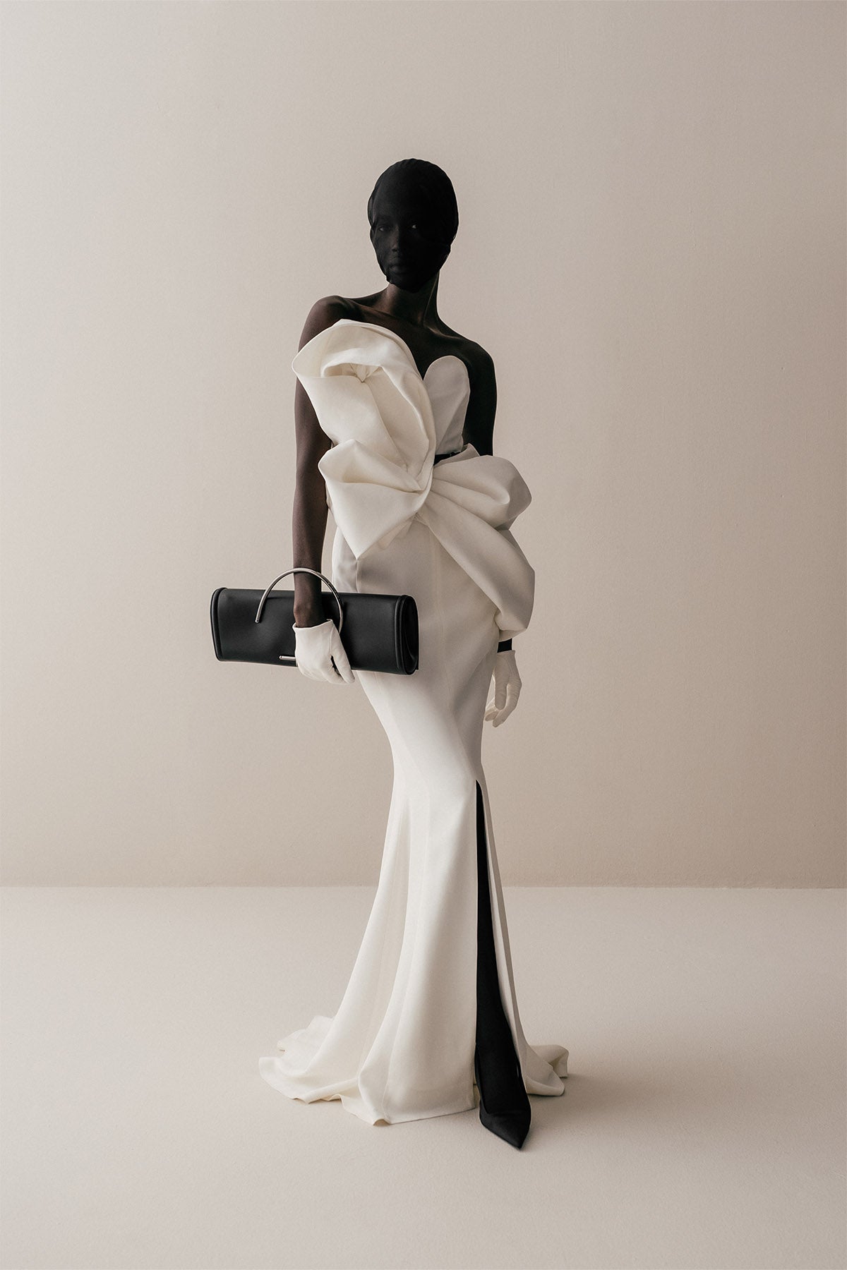 Her High Waist Long Off White Skirt