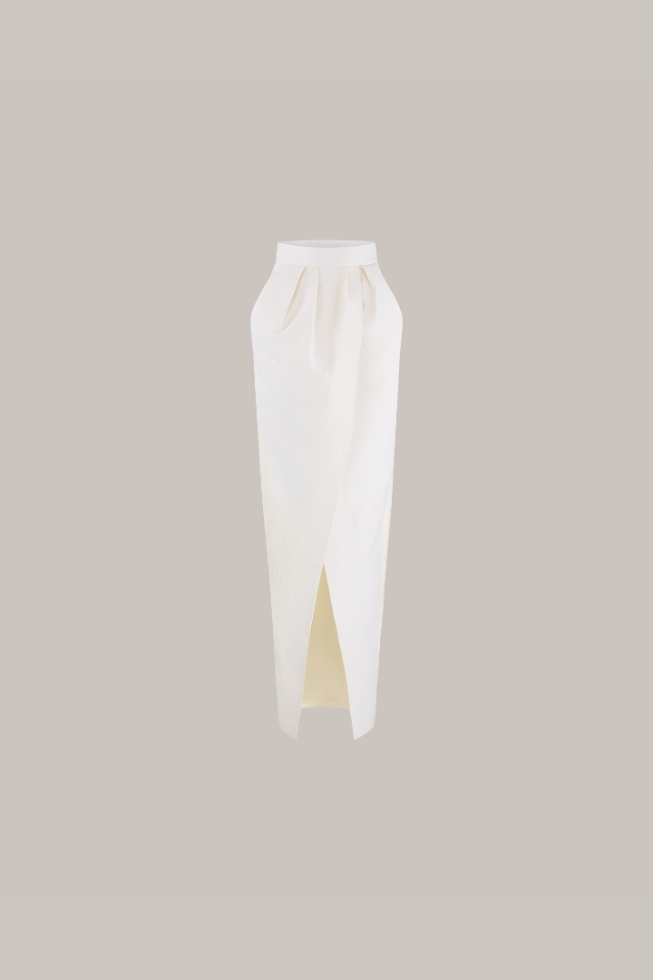 Wrap Long Ivory Skirt