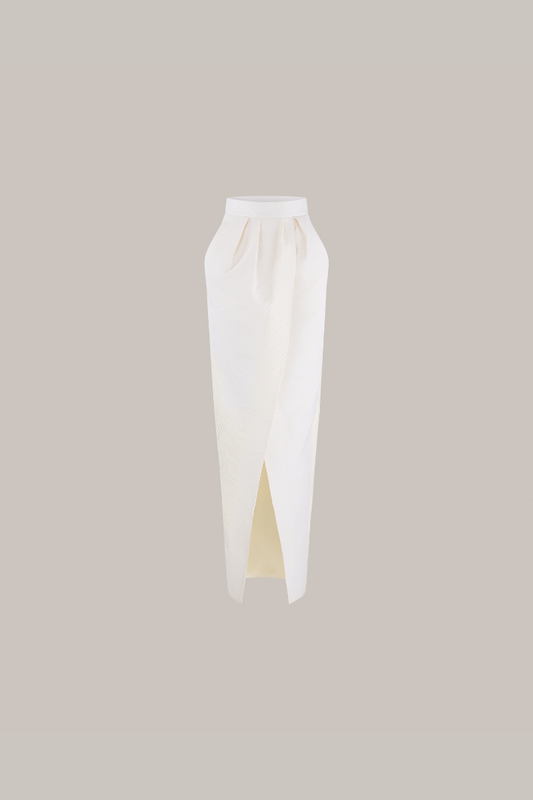 Wrap Long Ivory Skirt