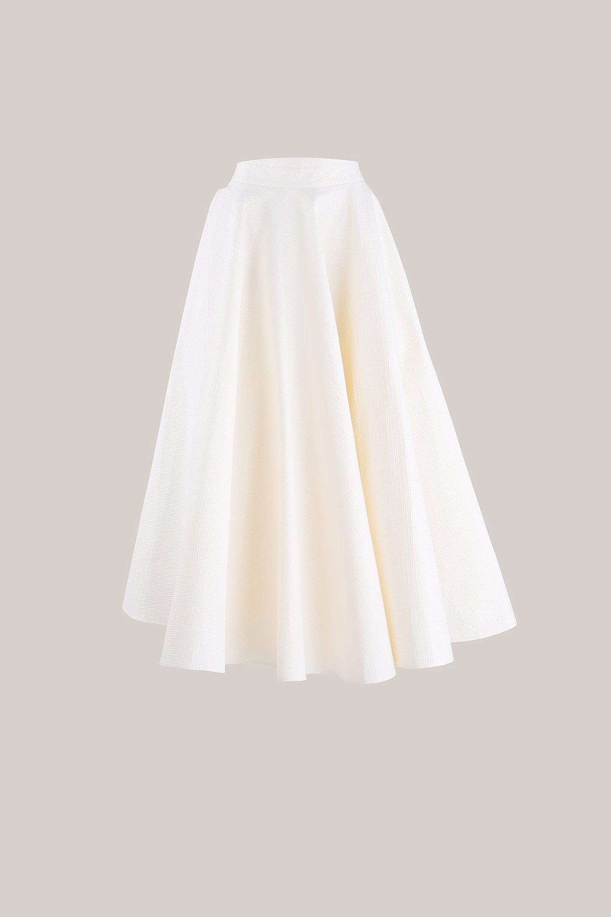 Her Midi Full Ivory Skirt