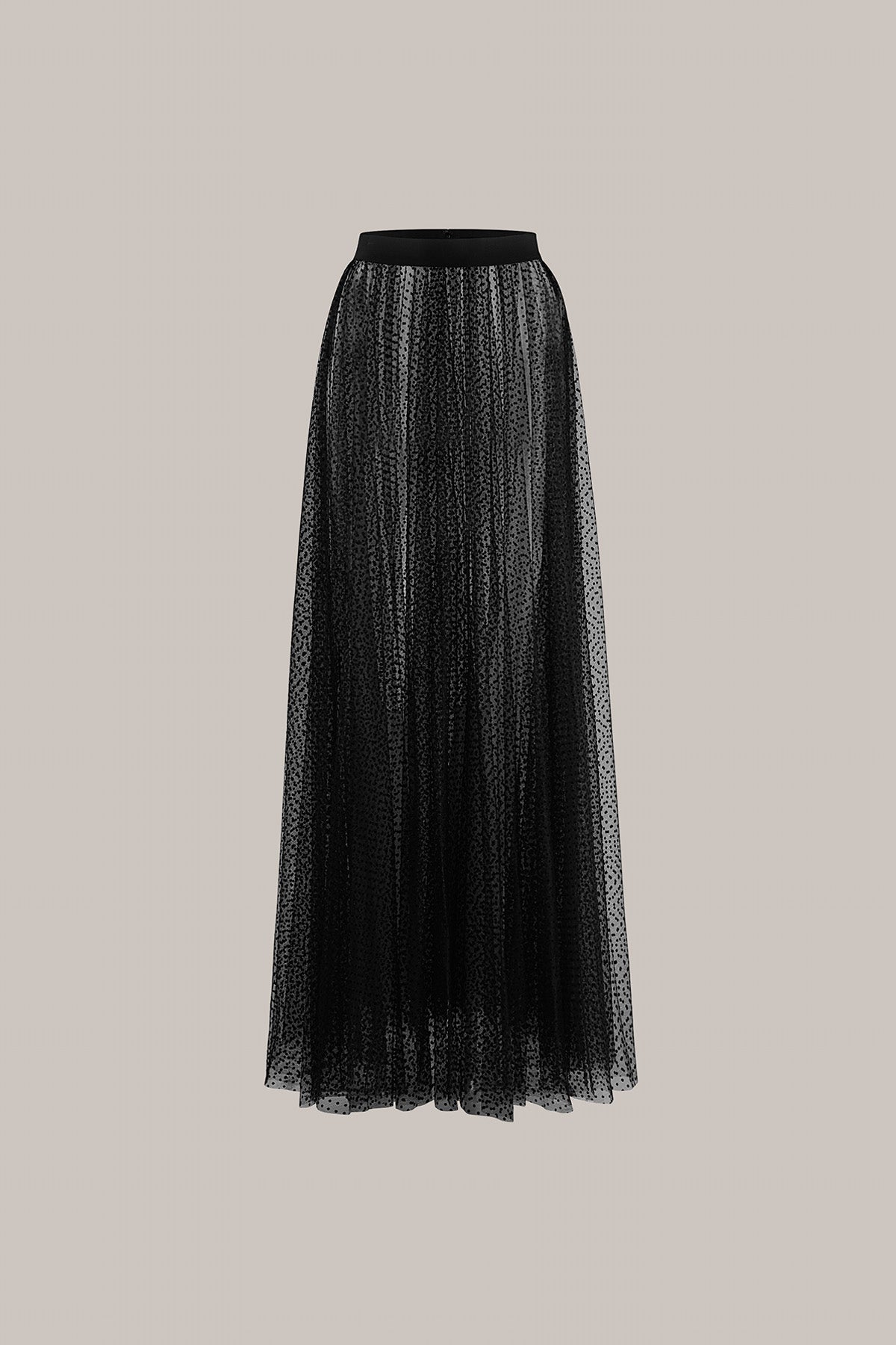 Her Tulle Polka Dot Full Long Black/Beige