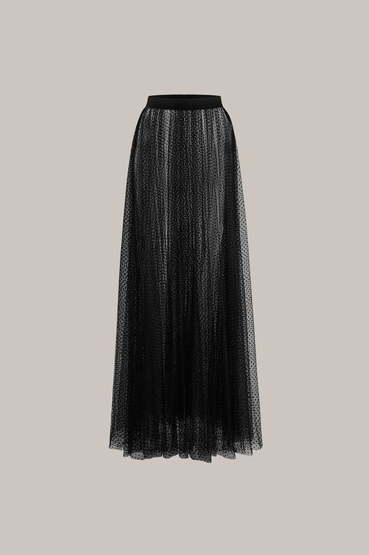 Her Tulle Polka Dot Full Long Black/Beige