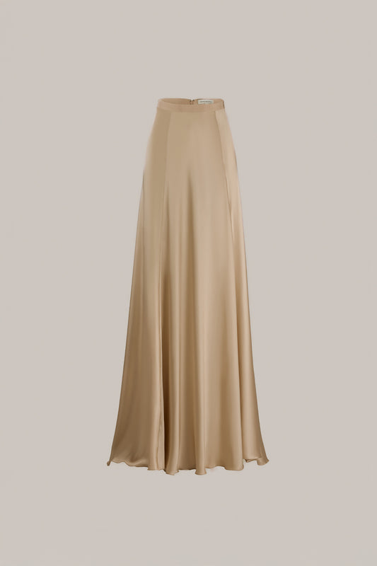 Her Silk Satin Long Full Skirt