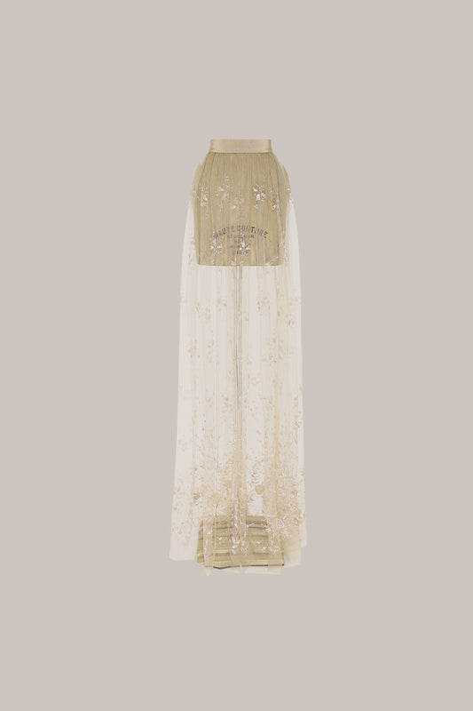 Her Embellished Beige Skirt