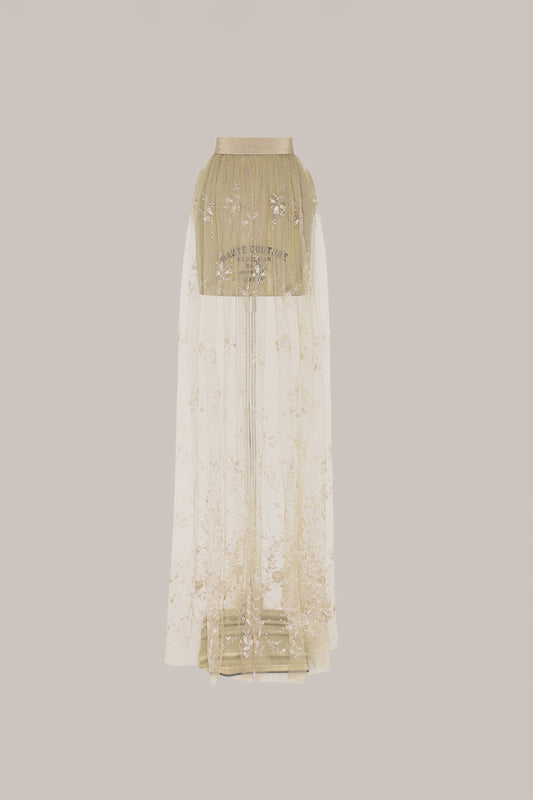 Her Embellished Beige Skirt