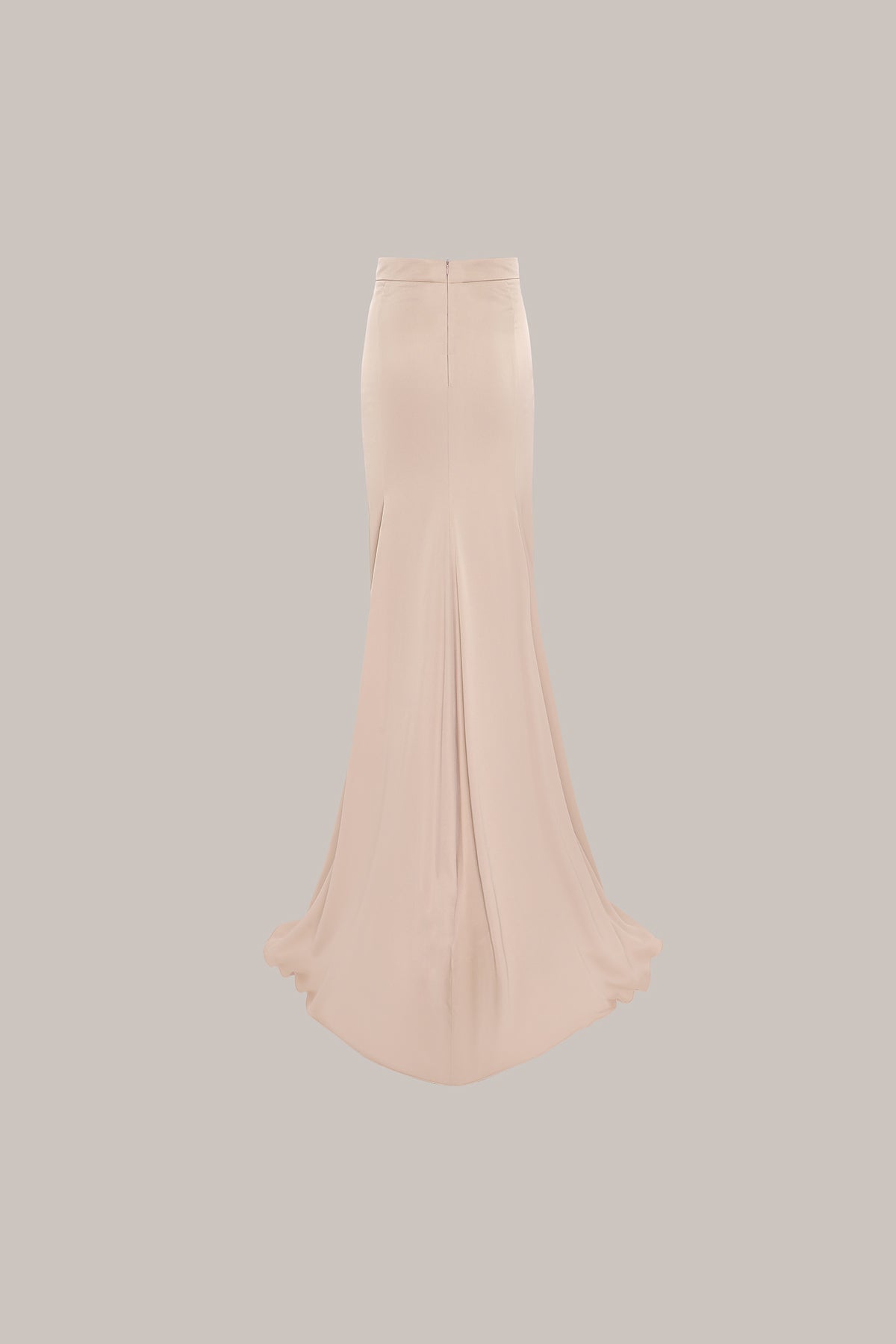 Her Beige Silk Viscose Pencil Skirt With Flared Back