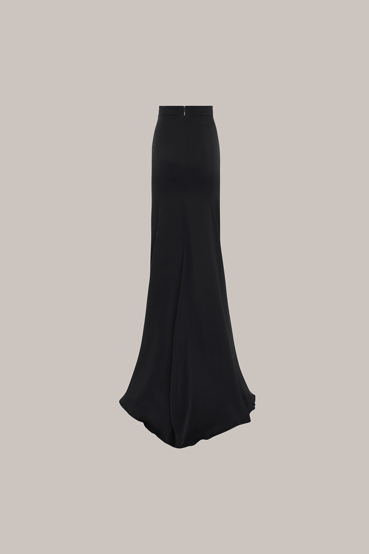 Her Black Silk Viscose Pencil Skirt With Flared Back