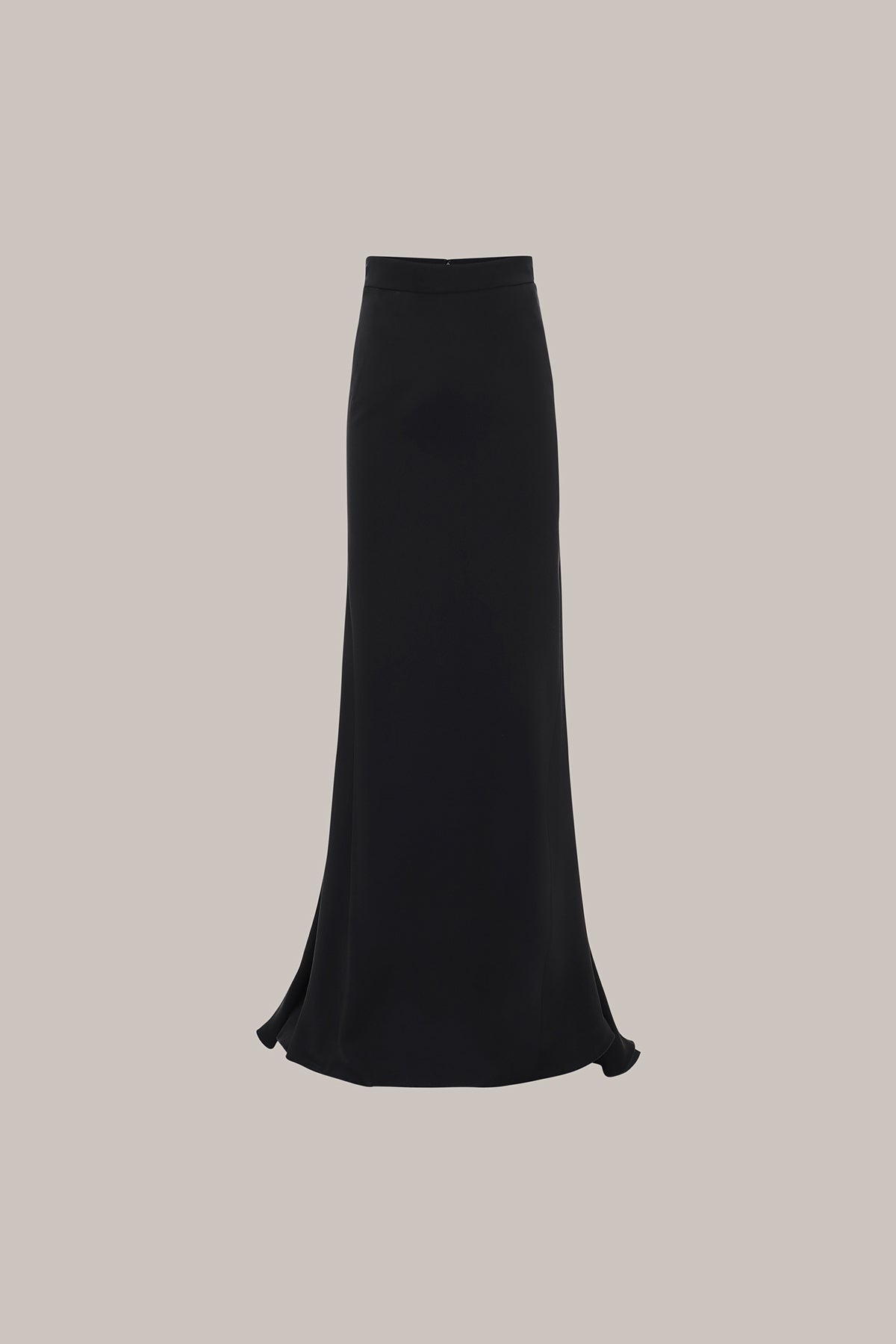 Her Black Silk Viscose Pencil Skirt With Flared Back