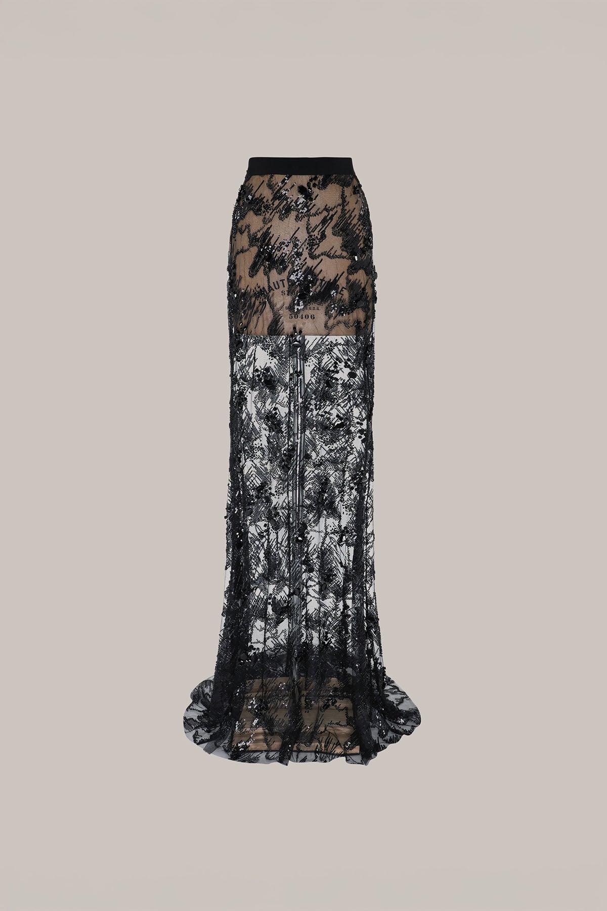 Her Lace Embellished Black Skirt