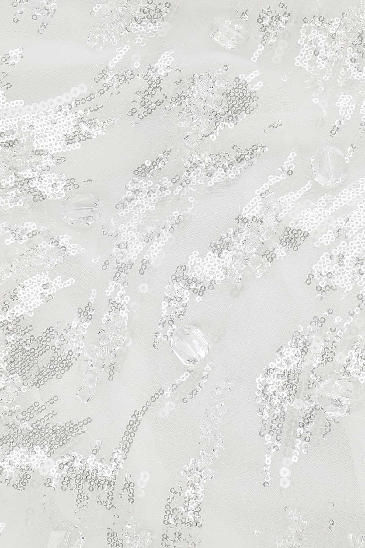 Her Lace Embellished  White Skirt