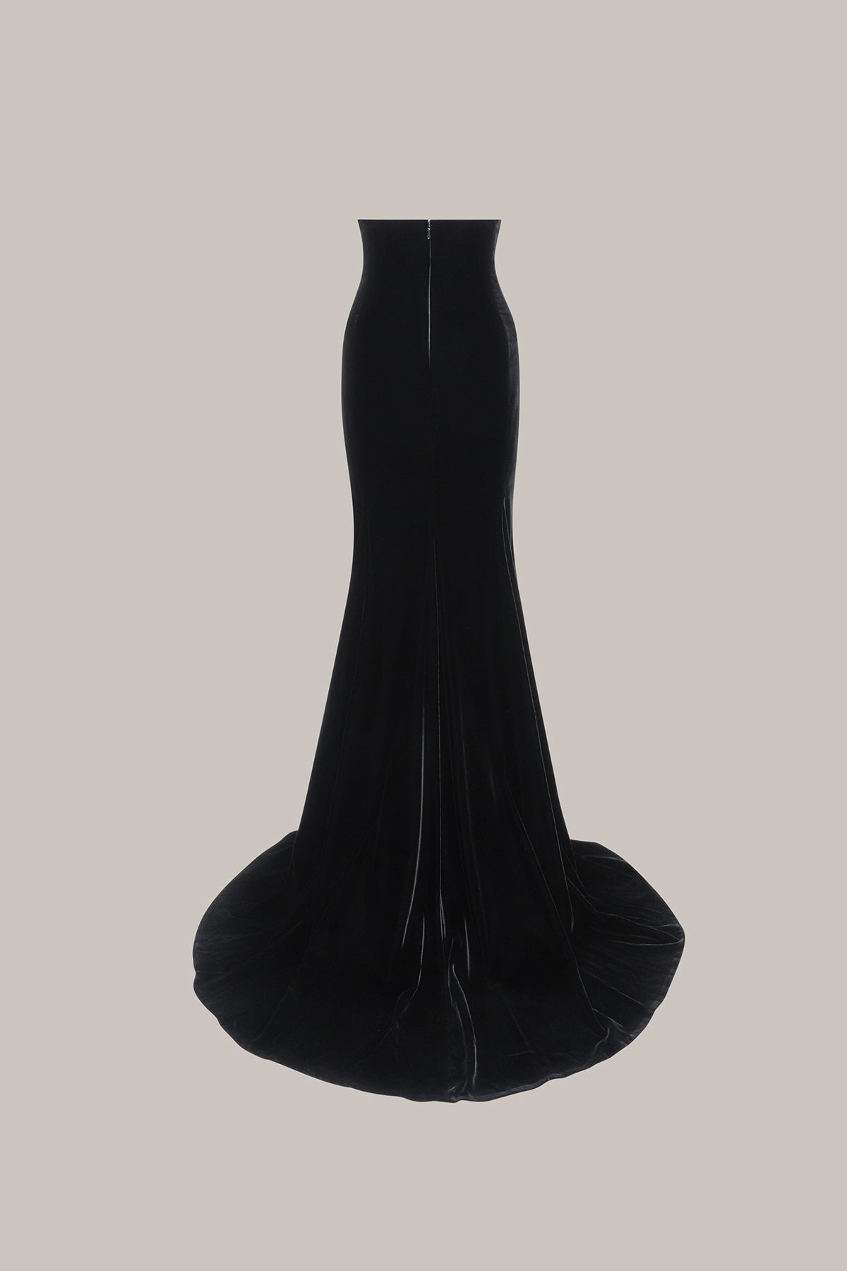 Her Black Velvet Corseted Maxi Skirt