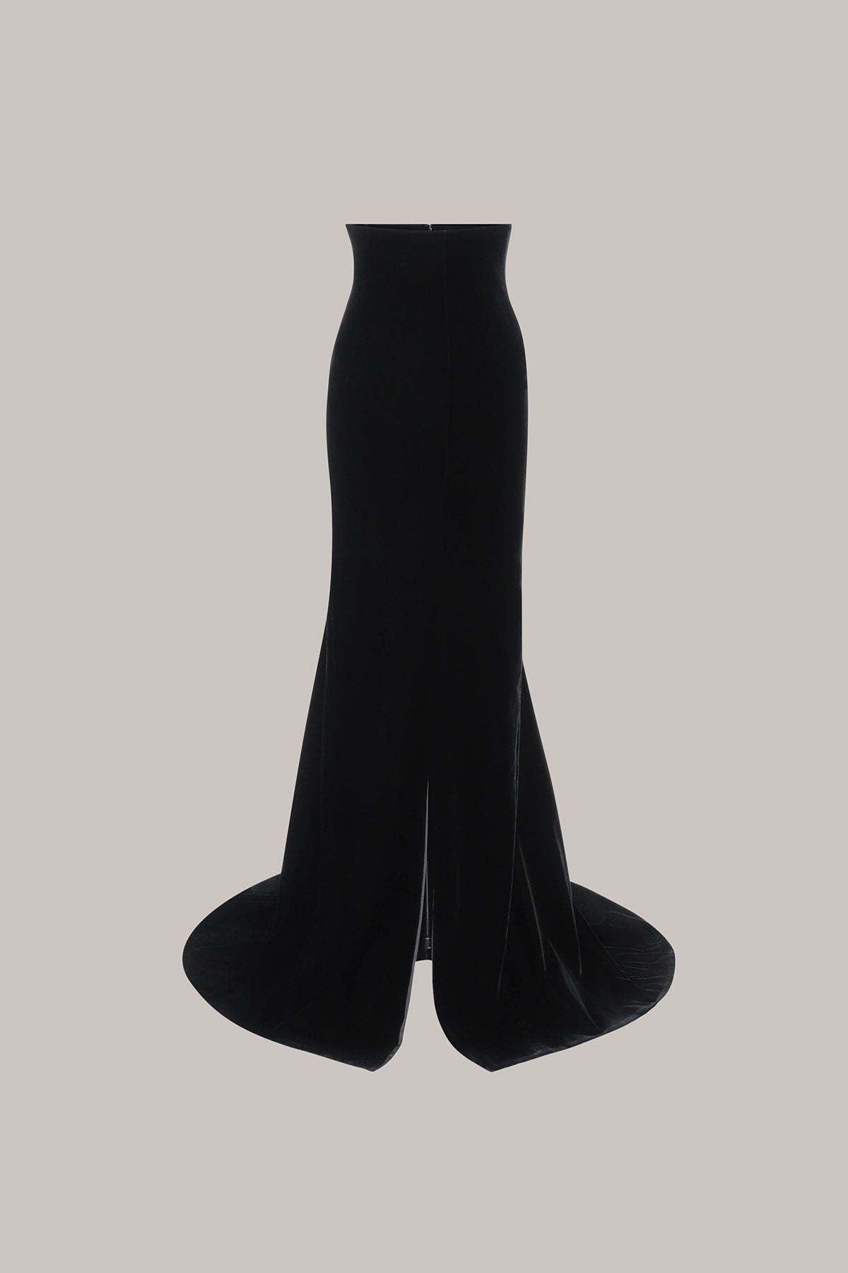 Her Black Velvet Corseted Maxi Skirt