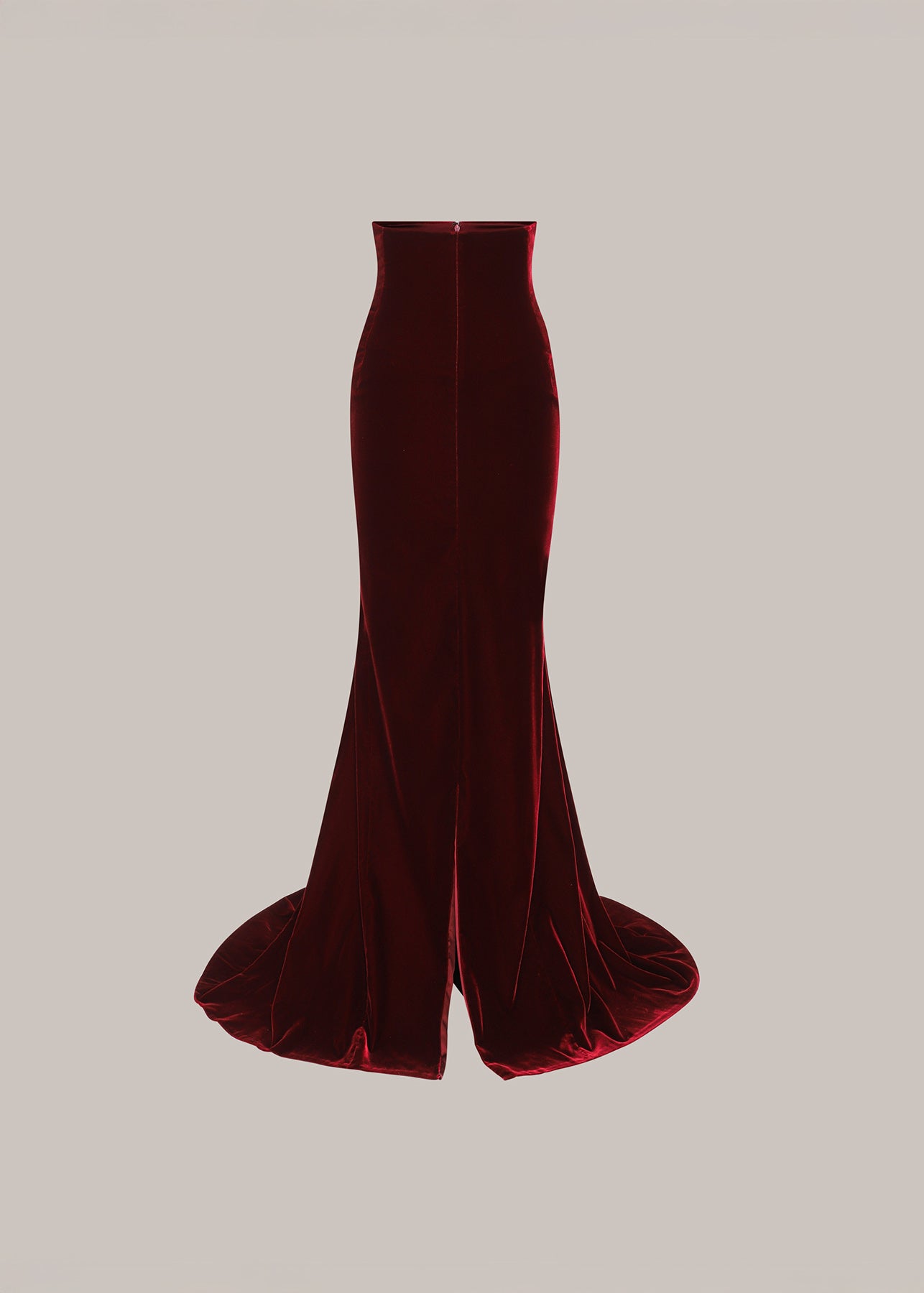 Her Burgundi Velvet Corseted Maxi Skirt