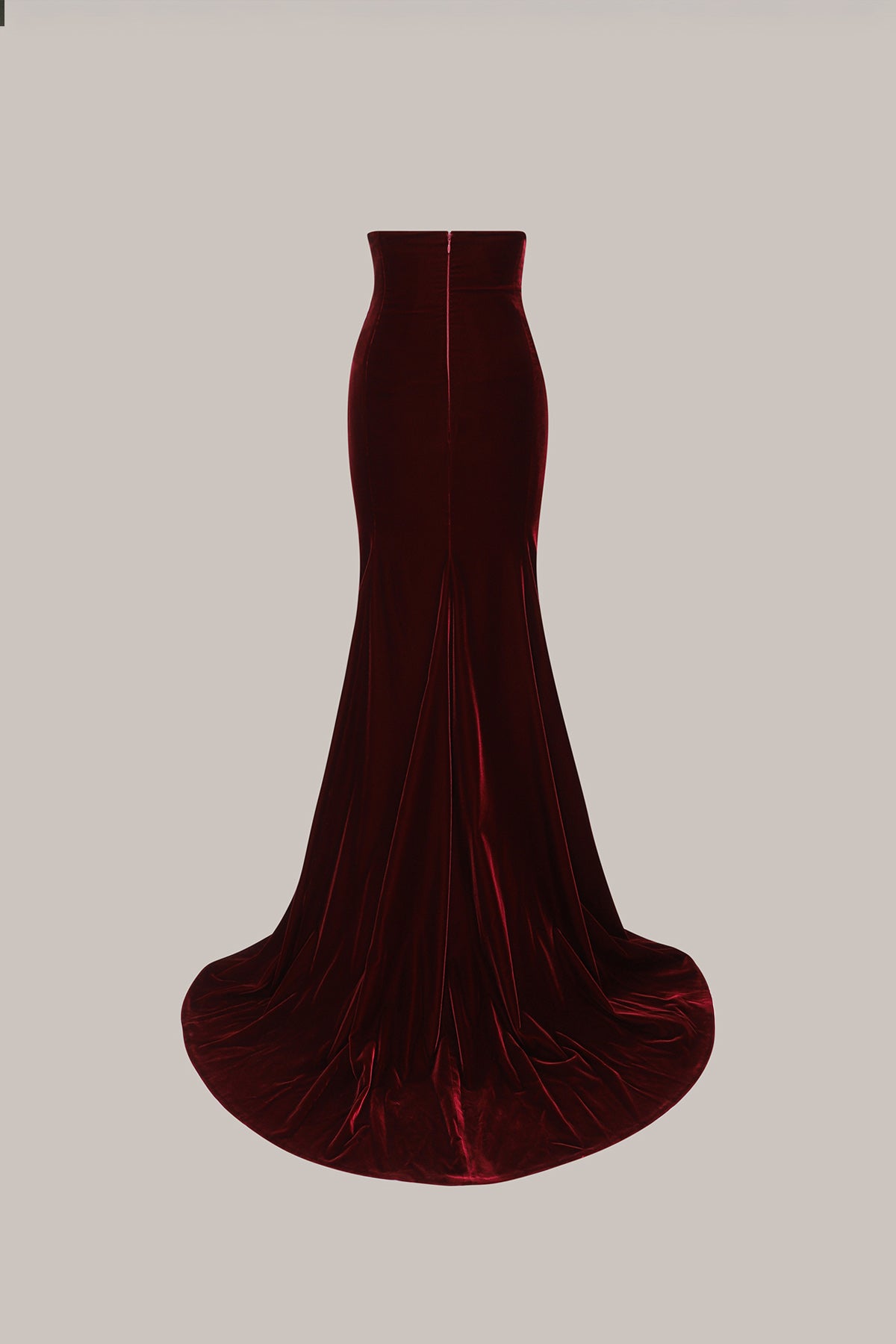 Her Burgundy Velvet Corseted Maxi Skirt