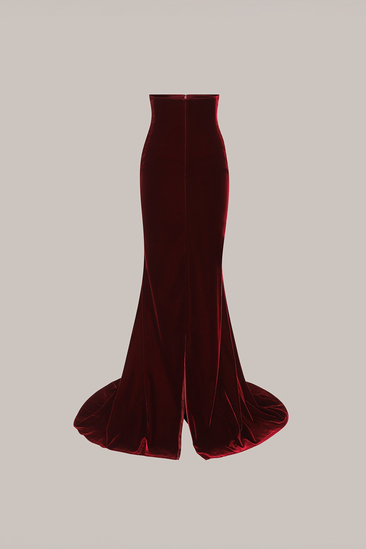Her Burgundy Velvet Corseted Maxi Skirt