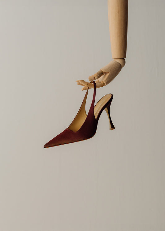 Her Satin Burgundy Heels